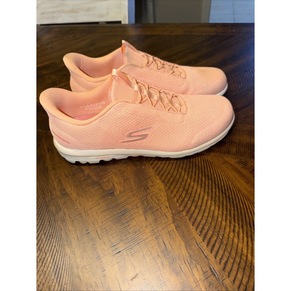SKECHERS GO WALK Slip-Ins Pink Sneakers Women's Size 8 Comfy